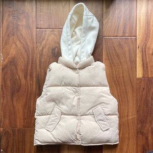 Zara Kids Beige Hooded Puffer Vest